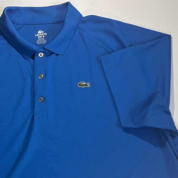 Lacoste Sport Performance Polo Shirt Mens 9 US 3XL Golf Tennis Blue Polyester - Picture 1 of 10